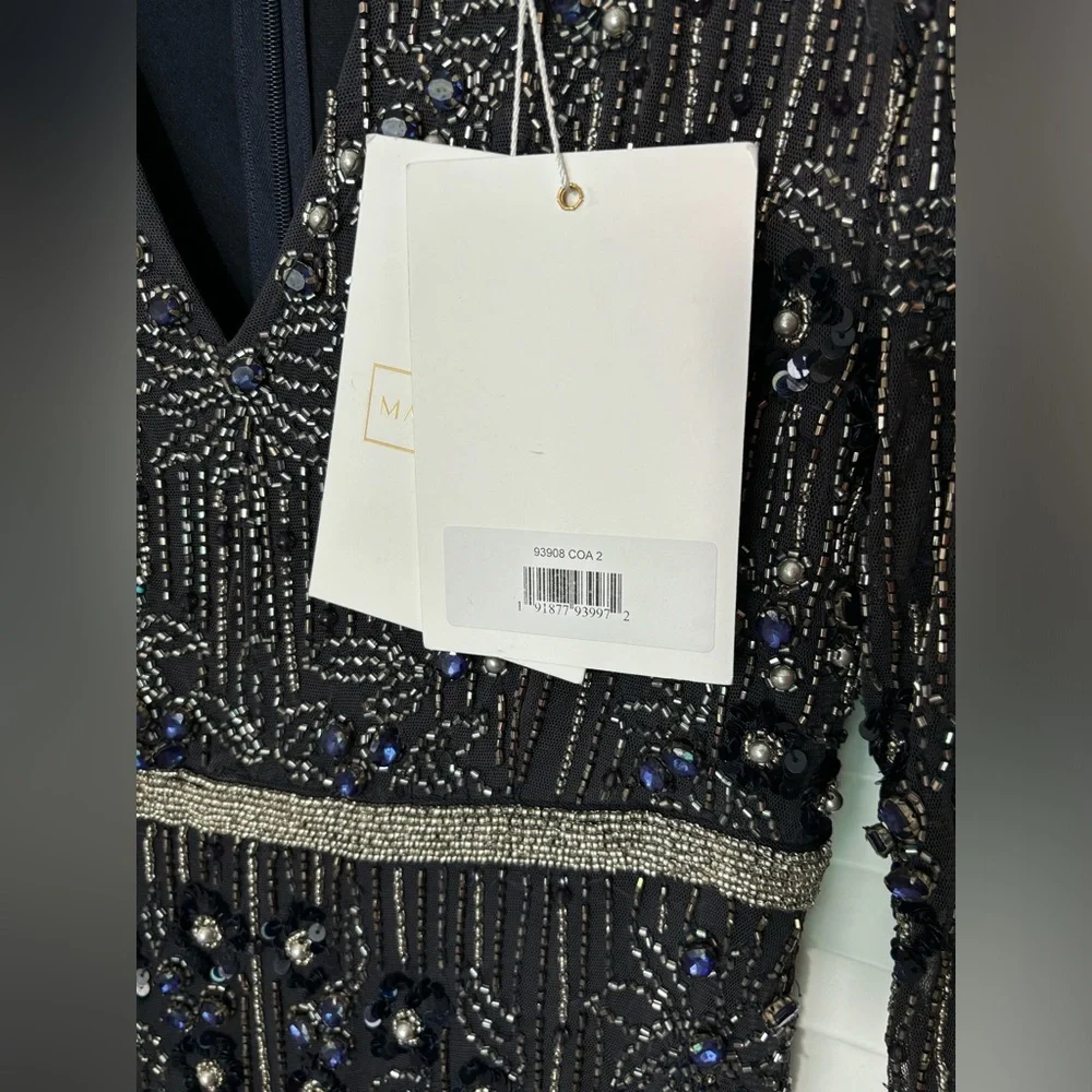 NWT Mac Duggal Sample One Of !! Embellished Long Sleeve Gown 2 - Picture 14 of 16